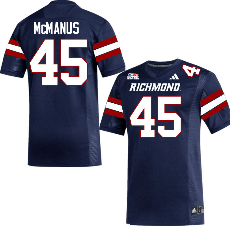 Richmond Spiders #45 Will McManus College Football Jerseys,Uniforms-Navy